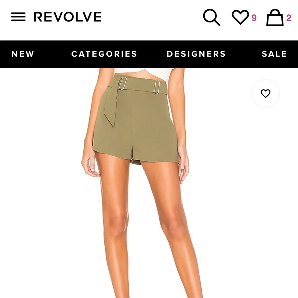 Olive green high waisted shorts